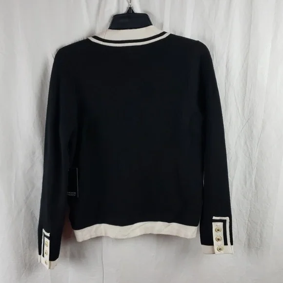 Adrienne Vittadini Women's Small Black & White Cardigan - Picture 8 of 11